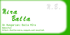 mira balla business card