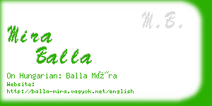 mira balla business card